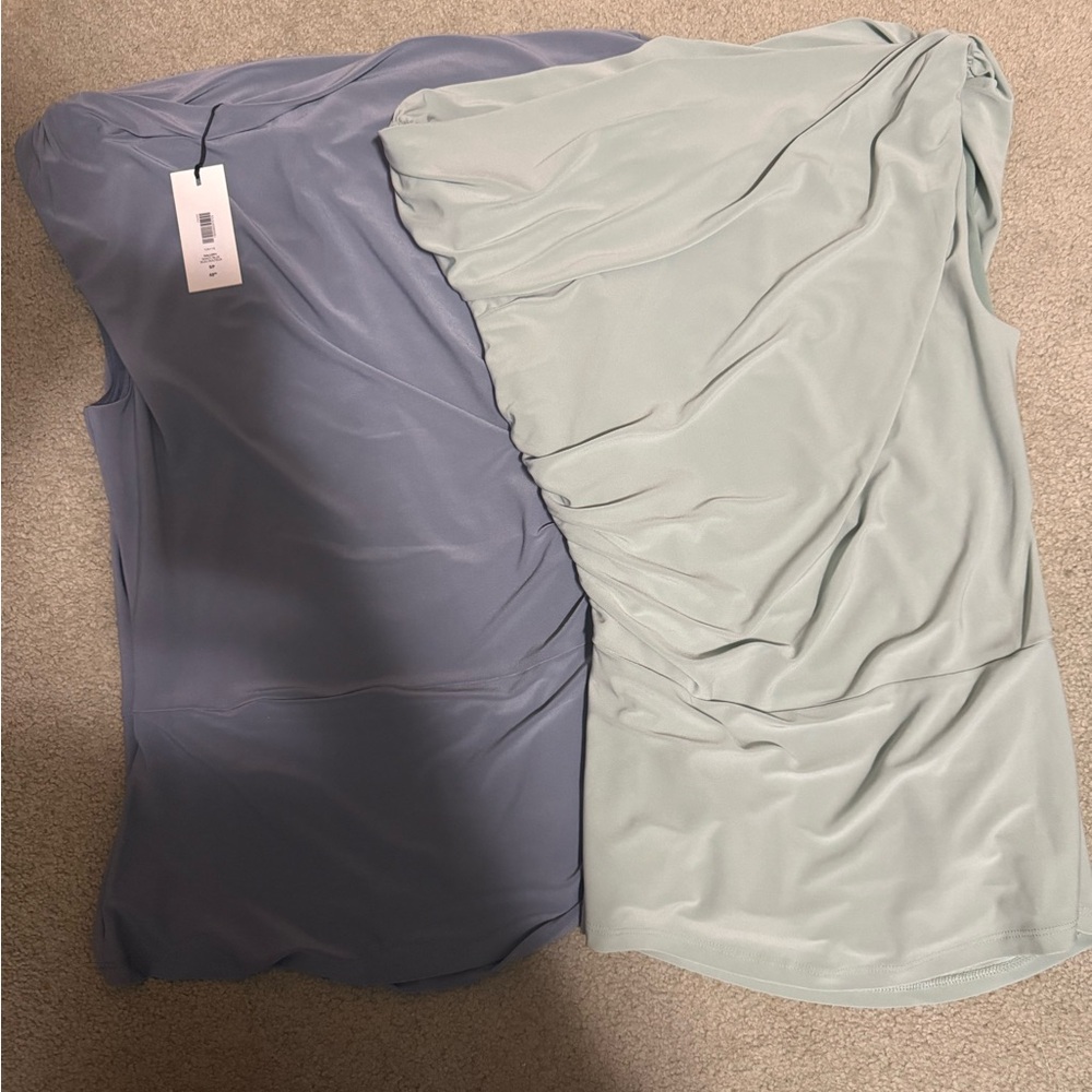 Aritzia Gallery Womens Tops in Slate Blue and Sage Green